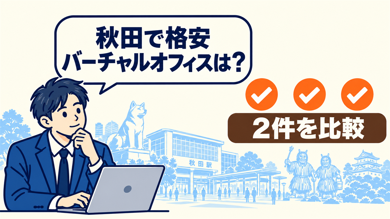 秋田で格安バーチャルオフィスは？と考える起業家。2件を比較