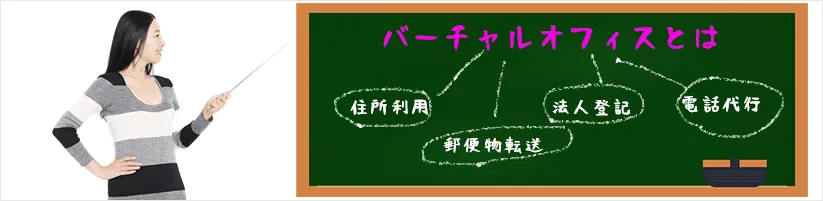 バーチャルオフィスとは住所利用、郵便物転送、法人登記、電話代行などのサービス