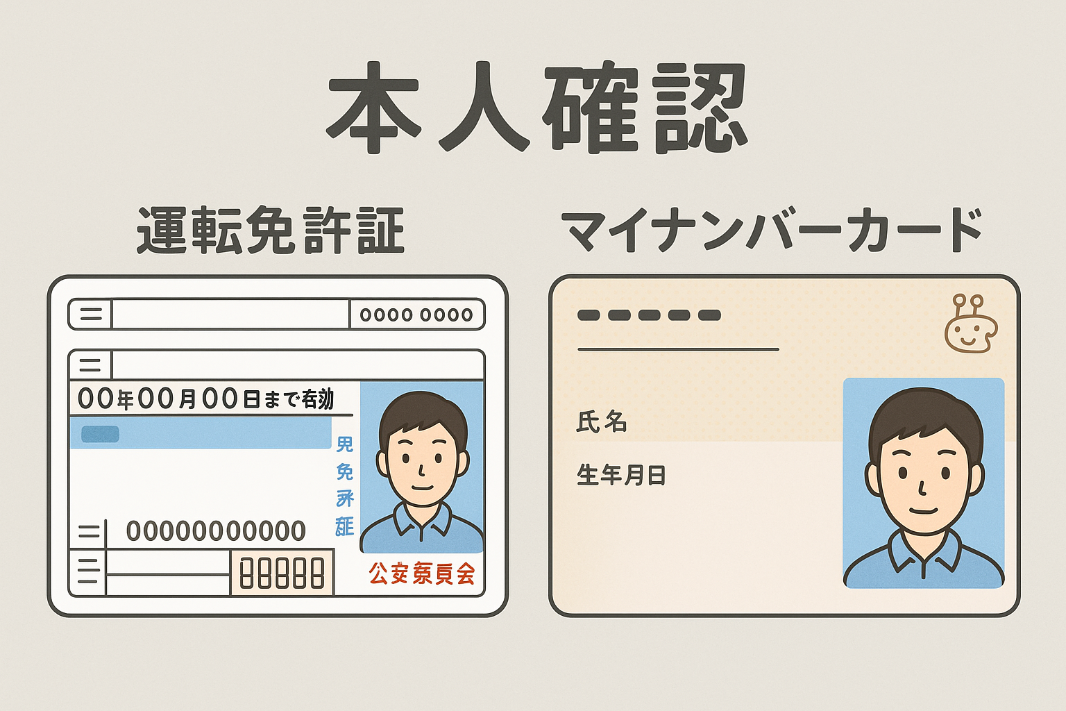 本人確認　免許証とマイナンバーカード